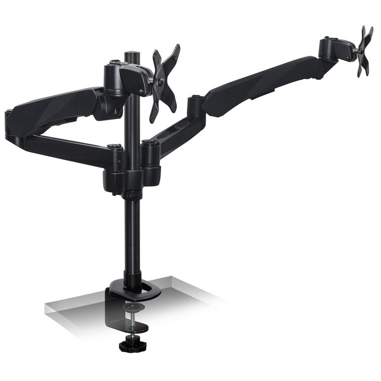 Mount-It Height Adjustable Full Motion Two Monitor Computer Desk Mount W/  Spring Arm, Quick Release